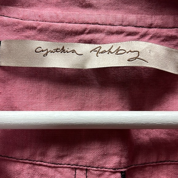 Cynthia Ashby Woman’s 100% Linen Lagenlook Art to Wear Button Down Shirt Size M - Picture 4 of 7